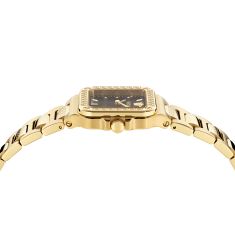Versace Greca Edge Black Sunray Dial IP Yellow Gold Stainless Steel Watch 30mm - VE5G00626