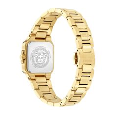 Versace Greca Edge Black Sunray Dial IP Yellow Gold Stainless Steel Watch 30mm - VE5G00626