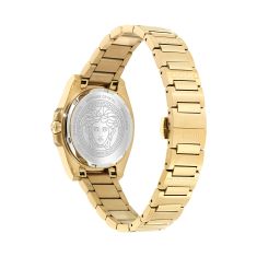 Versace Greca Pulse Black Guilloche Dial IP Yellow Gold Stainless Steel Watch 36mm - VE5H00626