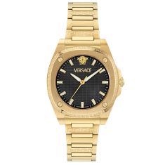Versace Greca Pulse Black Guilloche Dial IP Yellow Gold Stainless Steel Watch 36mm - VE5H00626 Versace Greca Pulse Black Guilloche Dial IP Yellow Gold Stainless Steel Watch 36mm - VE5H00626