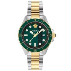 Versace Greca Force Green Matte Dial Two-Tone Watch 42mm - VE5J00426 1