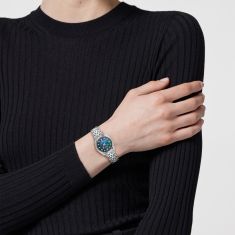 Versace Millenyium Black Mother of Pearl Diamond Dial Stainless Steel Bracelet 32mm - VE5K00526