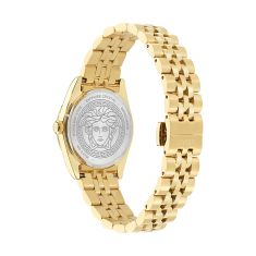Versace Millenyium Black Mother of Pearl Diamond Dial IP Yellow Gold Stainless Steel Bracelet 32mm - VE5K00626