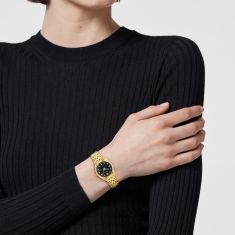 Versace Millenyium Black Mother of Pearl Diamond Dial IP Yellow Gold Stainless Steel Bracelet 32mm - VE5K00626