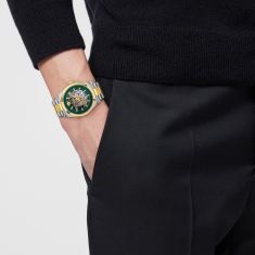 Versace Millenyium Automatic Green Skeleton Dial Two-Tone Watch 40mm - VE5R00226