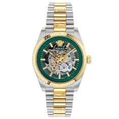 Versace Millenyium Automatic Green Skeleton Dial Two-Tone Watch 40mm - VE5R00226 1
