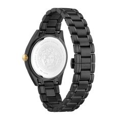 Versace V-Code Black Guilloché Dial Black Ion-Plated Stainless Steel Watch 42mm - VE6A00925