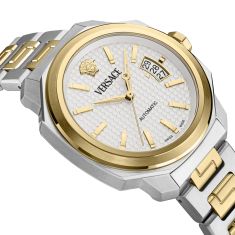 Versace Dylos Silver Guilloche Dial Two-Tone Bracelet Watch 42mm - VEAG00624