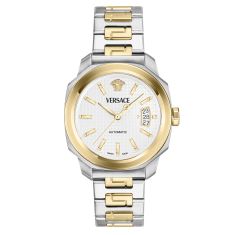 Versace Dylos Silver Guilloche Dial Two-Tone Bracelet Watch 42mm - VEAG00624