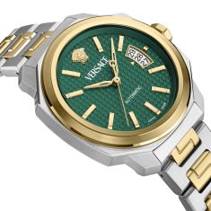 Versace Dylos Green Guilloche Dial Two-Tone Bracelet Watch 42mm - VEAG00724