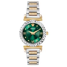 Versace Greca Time Petite Green Dial Two-Tone Stainless Steel