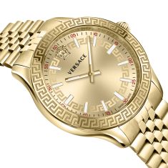 Versace Hellenyium Golden Sunray Dial Yellow Gold Ion-Plated Stainless Steel Watch 36mm - VEHU00720