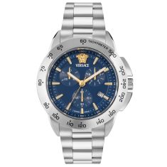 Versace V-Chrono Sport Blue Matte Dial Stainless Steel Watch 44mm - VEKIA0425 1