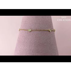 Shy Creation 1/8ctw Round Diamonds by the Yard White Gold Bracelet
