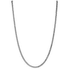 14k White Gold 3.9mm Beveled Curb Chain Necklace 1