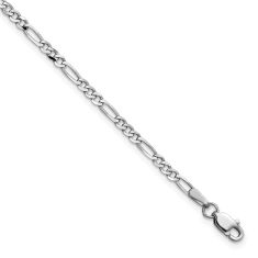 14k White Gold 2.25mm Flat Figaro Chain Anklet