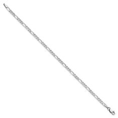 14k White Gold 3mm Flat Figaro Chain Bracelet
