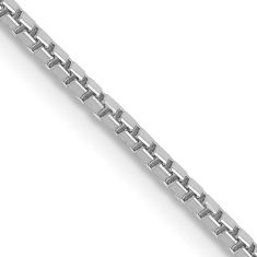 14k White Gold 1.3mm Box Chain Necklace