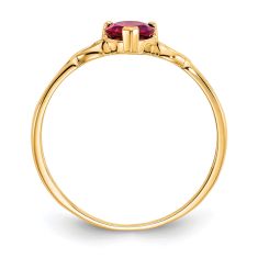 Heart Garnet 14k Yellow Gold Ring
