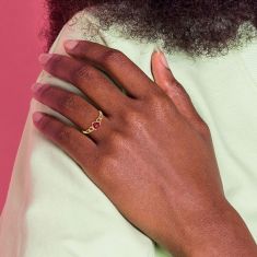 Heart Garnet 14k Yellow Gold Ring