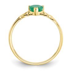 Heart Emerald 14k Yellow Gold Ring