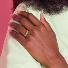 Heart Emerald 14k Yellow Gold Ring