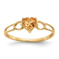 Heart Citrine 14k Yellow Gold Ring 1
