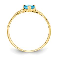 Heart Blue Topaz 14k Yellow Gold Ring