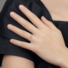 Heart Citrine 14k White Gold Ring