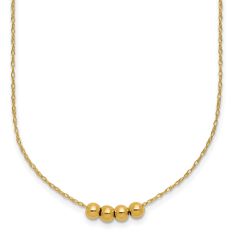 14k Yellow Gold Beaded Necklace 1