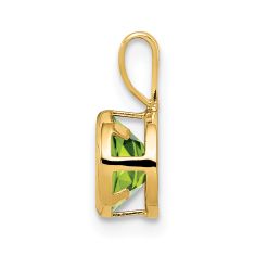 Round Bezel Peridot 14k Yellow Gold Pendant, 6mm