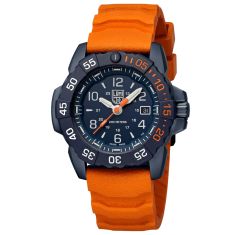 Luminox Navy SEAL Foundation Back to the Blue Blue Dial Orange Rubber Strap Military Dive Watch 45mm - XS3253CBNSFSET