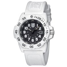 Luminox Navy SEAL 3500 Black Dial White Rubber Strap Arctic Edition Military Dive Watch 45mm - XS3507WB
