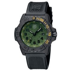 Luminox Navy SEAL Foundation 3500 Green Dial Black Rubber Strap Military Dive Watch 45mm - XS3517NSFSET