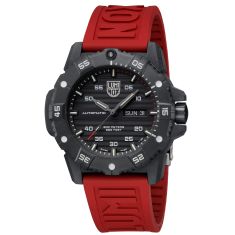Luminox Master Carbon SEAL Automatic Black Dial Red Rubber Strap Military Dive Watch 45mm - XS3875