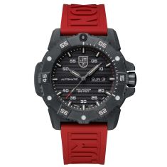 Luminox Master Carbon SEAL Automatic Black Dial Red Rubber Strap Military Dive Watch 45mm - XS3875