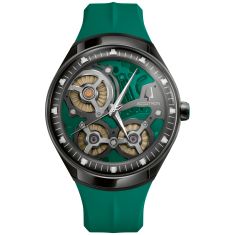 Accutron Electrostatic DNA Casino Green Rubber Strap Watch 45.1mm - 28A207