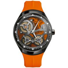 Accutron Electrostatic DNA Casino Orange Rubber Strap Watch 45.1mm - 28A205