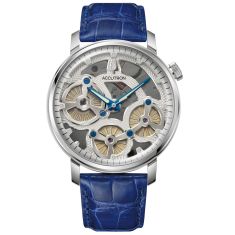Accutron Electrostatic Spaceview Evolution Blue Leather Strap Watch 43.5mm - 26A209