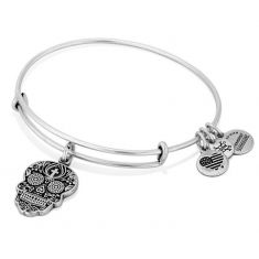 Alex and Ani Calavera Charm Bangle Rafaelian Silver Finish REEDS Jewelers