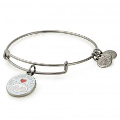 Alex and Ani Elf Does Someone Need a Hug Bangle Bracelet Shiny Midnight Silver Finish