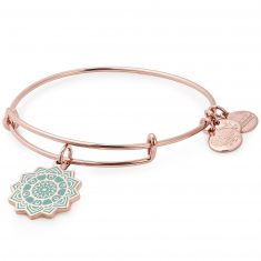 Alex and Ani Heart Chakra Charm Bangle Bracelet Shiny Rose Gold