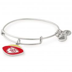 Alex and Ani Kansas City Chiefs Football Color Infusion Charm Bangle Bracelet Rafaelian Silver Finish REEDS Jewelers