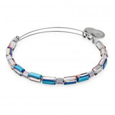 Alex and Ani Metallic Blue Aurora Beaded Bangle Bracelet Shiny