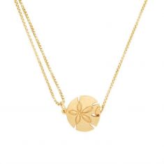 Alex and Ani Sand Dollar Pull Chain Necklace Gold Plated
