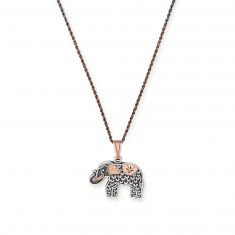 Alex and Ani Two Tone Elephant Adjustable Necklace Rafaelian Rose Gold and Silver Finish