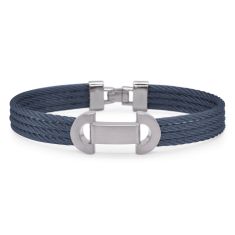 ALOR Blueberry Cable Stainless Steel Matte Finish ID Bracelet | Men's