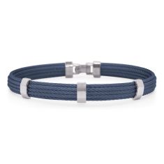 ALOR Blueberry Cable Stainless Steel Triple Station Edge Bracelet | Men's