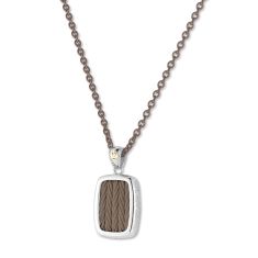 ALOR Chocolate Cable Stainless Steel Pendant Necklace | Men's