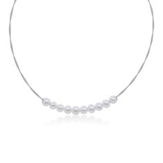 ALOR Grey Cable and Freshwater Cultured Pearl Stainless Steel Necklace